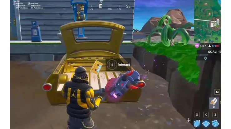 Como conseguir la grabación del Visitante en Isla Flotante y Ciudad Comercio de Fortnite