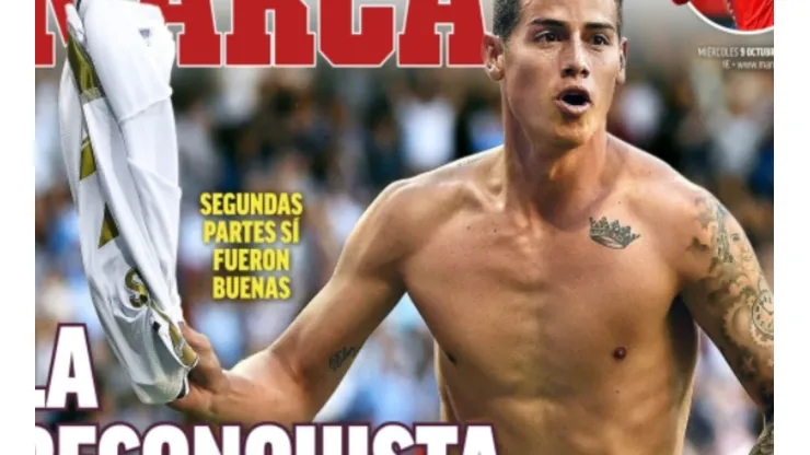 James es la portada de Marca y dice: "Se ha ganado a Zidane con su actitud"