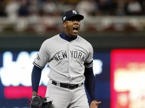 Crisis en los Yankees: se lesionó Aroldis Chapman en el momento clave de los playoffs