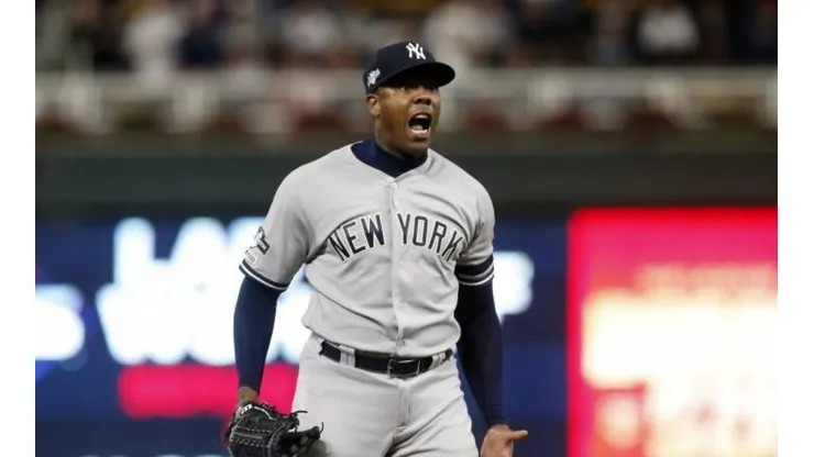 Crisis en los Yankees: se lesionó Aroldis Chapman en el momento clave de los playoffs