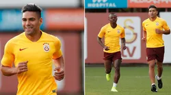 Radamel Falcao en su primer entrenamiento con el Galatasaray.