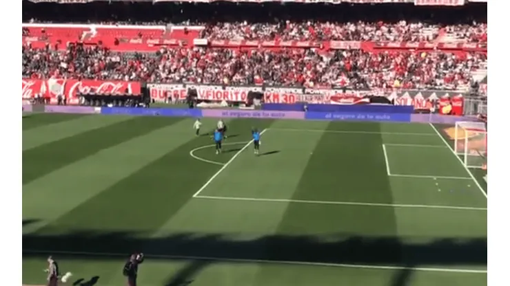 Foto de Esteban Andrada entrando en calor.