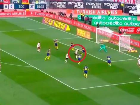 Martínez Quarta se dio media vuelta en el área y estuvo a punto de meter el primero de River