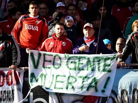 "Veo gente muerta": las banderas de los hinchas de River para Boca