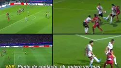 "Pierna, pierna", la revisión del VAR en una supuesta mano de River ante Cerro Porteño