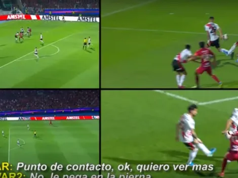 "Pierna, pierna", la revisión del VAR en una supuesta mano de River ante Cerro Porteño