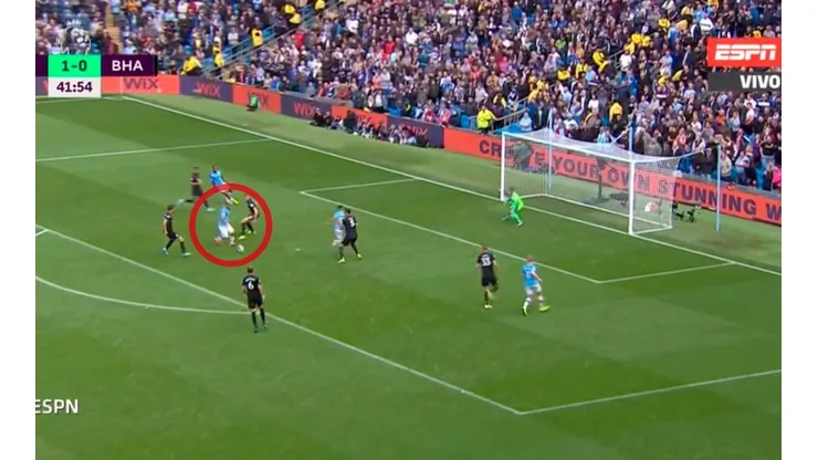 Foto captura del gol del Kun Agüero.