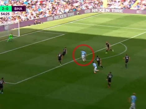 Le das un metro y te emboca: golazo de Agüero para sellar su doblete contra Brighton