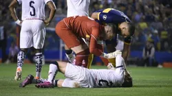 Christian Cruz instantes después de la lesión.