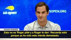 Roger Federer en conferencia de prensa.
