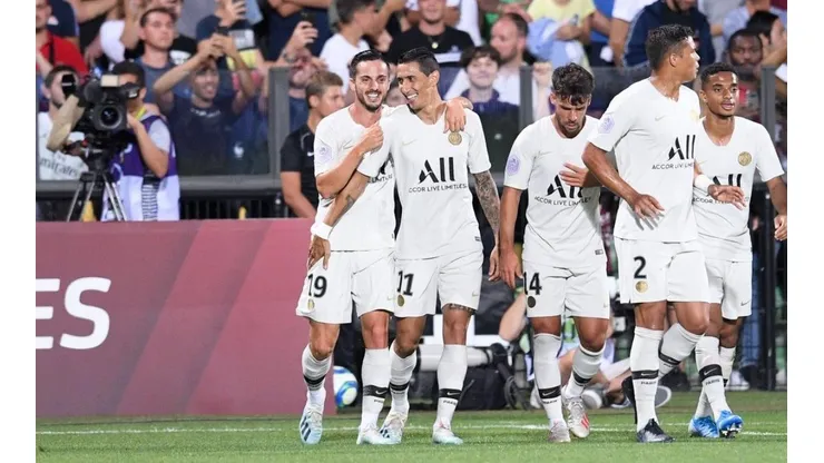 El festejo de los jugadores visitantes.