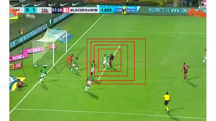 Así fue el gol de Jorge Ramos para adelantar al Tolima sobre Nacional.