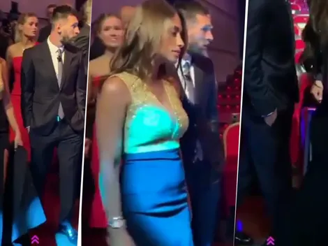 Eso no se hace: filman el cuerpo de Antonela Roccuzzo adelante de Messi