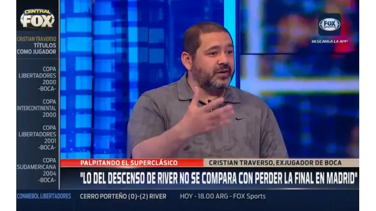 Traverso le pegó a River: "La situación de haberse ido al descenso no se compara"