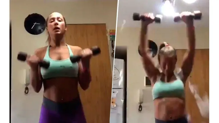 Video viral: ella estaba haciendo gimnasia, pero sus pesas diabólicas le arruinaron todo
