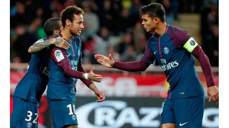 Thiago Silva y Neymar, juntos en PSG.