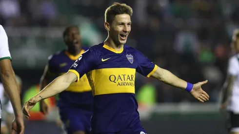 Franco Soldano celebrando su tanto.