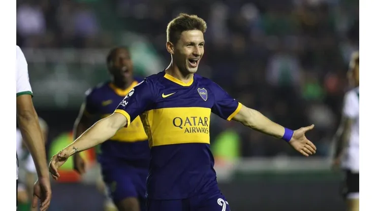 Franco Soldano celebrando su tanto.