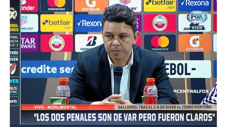 La respuesta de Gallardo sobre los penales que tuvo River: "Son de VAR pero fueron claros"