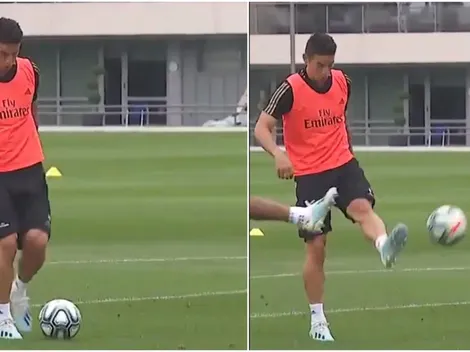 Mágico, James: ¡asistencia a tres dedos en el entrenamiento del Madrid!