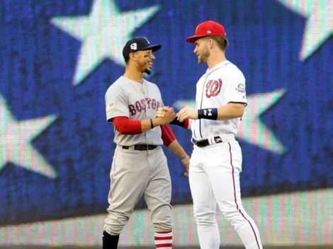 Bryce Harper le metió presión a los Medias Rojas con su predicción sobre el futuro de Mookie Betts