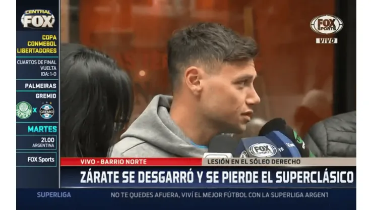 Zárate habló tras hacerse los estudios: "Pensé que era algo más grave"