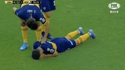 Zárate se lesionó, no duró 20' y se tiró boca al piso de la bronca