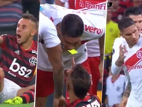 Explotó Paolo Guerrero: fue trabar, lo amonestaron y se peleó con el árbitro y Rafinha