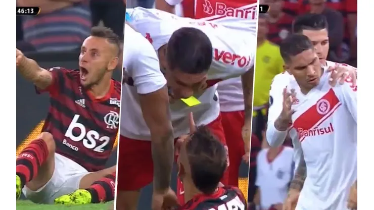 Explotó Paolo Guerrero: fue trabar, lo amonestaron y se peleó con el árbitro y Rafinha