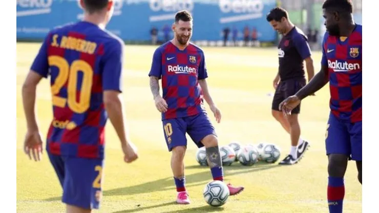 Está de regreso: Messi volvió a entrenar con el Barcelona