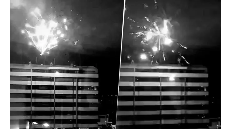Hinchas de la Liga de Quito tiraron fuegos artificiales para molestar a los jugadores de Boca