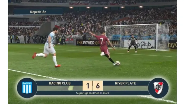 Hasta en la play: River imitó en el PES los 6 goles que se comió Racing