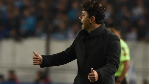 Marcelo Gallardo durante la victoria sobre Racing.