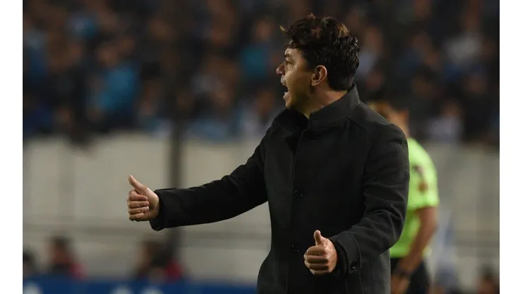 Marcelo Gallardo durante la victoria sobre Racing.