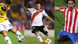 James Rodríguez, Juanfer Quintero y Radamel Falcao.