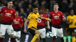 Raúl Jiménez ante Manchester United, en marzo. (Foto: Getty)