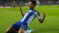 Luis Díaz festeja su primer gol en la liga de Portugal.