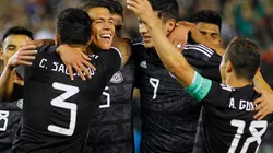 Los players del Tri en el amistoso frente a Chile.