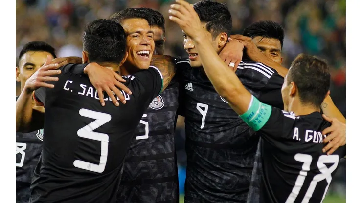 Los players del Tri en el amistoso frente a Chile.
