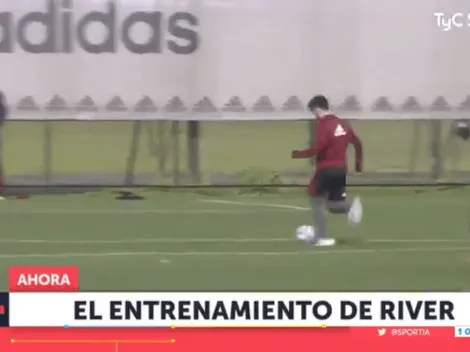 Listo para volver: el show y los golazos de Scocco en el entrenamiento de River