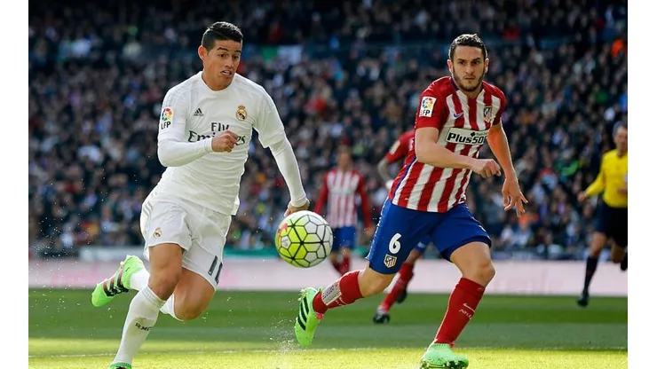 James Rodríguez en un partido contra el Atlético de Madrid.
