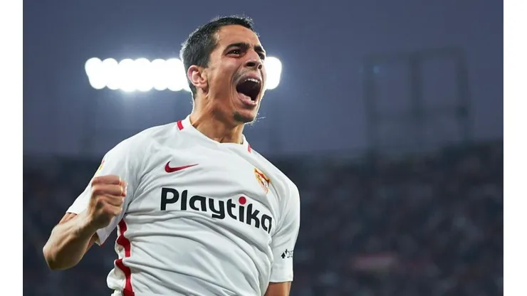 Wissam Ben Yedder festejando un gol en Sevilla.