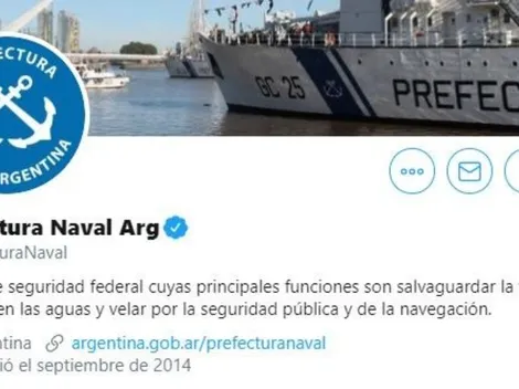 Es tendencia en Twitter: hackearon la cuenta de la Prefectura Naval Argentina