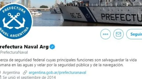 Es tendencia en Twitter: hackearon la cuenta de la Prefectura Naval Argentina