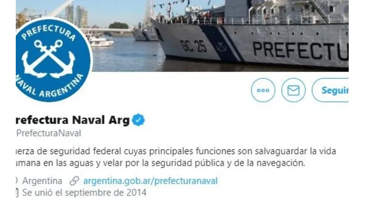 Es tendencia en Twitter: hackearon la cuenta de la Prefectura Naval Argentina