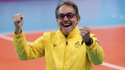 Antonio Rizola, DT del equipo colombiano de voleiból femenino en los Juegos Panamericanos.