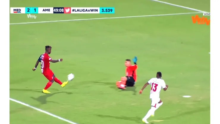 Así fue el gol de Déinner Quiñones para Independiente Medellín.