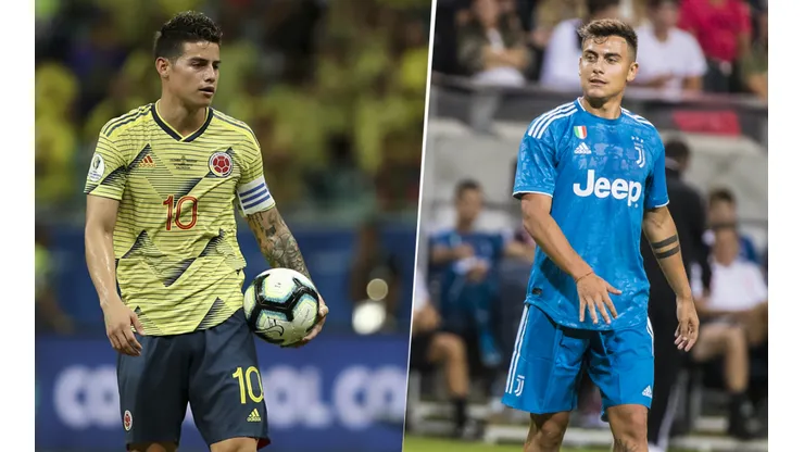 Foto de James Rodríguez y Paulo Dybala.