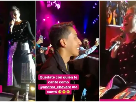 En pleno concierto, Andrea Echeverri vio a Egan Bernal y se volvió re loca