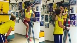 La rutina del 'Pibe' y su esposa hoy fue en honor a la Selección Femenina